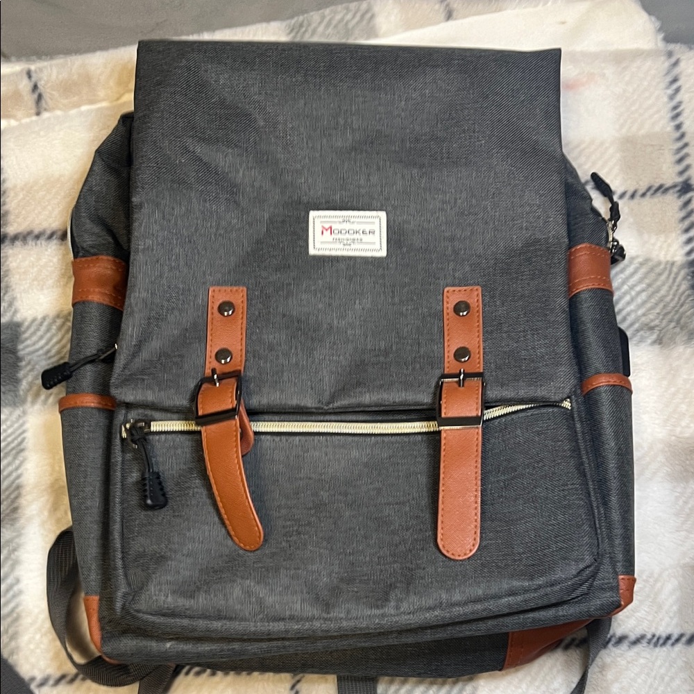 Modern Gray and Tan Backpack